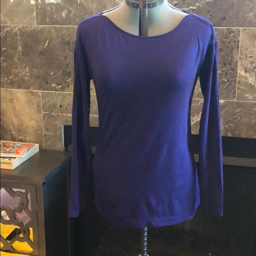Loft Purple Long Sleeve Shirt Medium